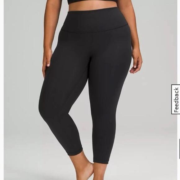 Lululemon Sz 20 Wunder Under Crop High-Rise *Full-On Luxtreme 23" Black Leggings - Picture 1 of 16